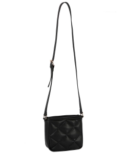Quilted Puffy Crossbody Bag HGE-0150 BLACK
